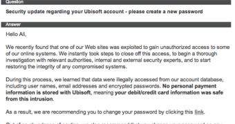 Ubisoft breach notification includes link