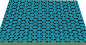 Graphene consists of carbon atoms only one atomic layer thick, with the unique characteristic that its electrons behave as if they have zero mass