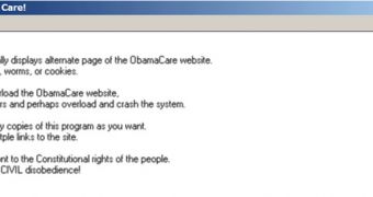 Destroy Obama Care DOS tool written in Delphi