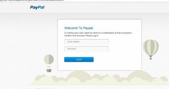 PayPal phishing website