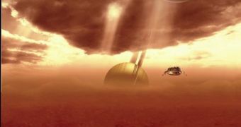 Artist's rendition of Titan's atmosphere