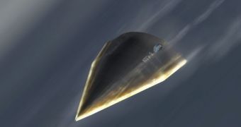 Artist's impression of HTV-2 during hypersonic flight