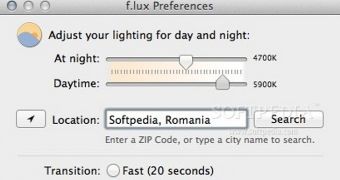 F.lux interface