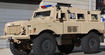 The MRAP vehicle to be used for evacuation