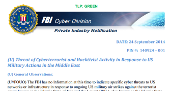 FBI Warns of Possible Cyber Retaliation in Response to Airstrikes in Iraq and Syria