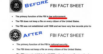 Old and new FBI fact sheet headers