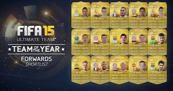 FIFA 15 attacker choices for Team of the Year