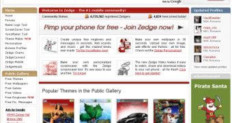 Zedge's main page