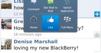 Facebook 2.0 for BlackBerry (screenshot)