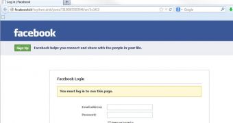 Fake Facebook login page does not have secure connection