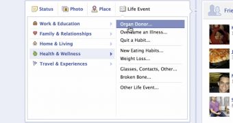 Organ donor Facebook Timeline event