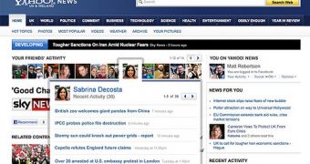 Facebook integration in Yahoo News