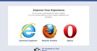 Facebook doesn't recommend Chrome or Safari