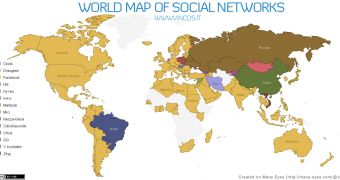 The world map of social networks