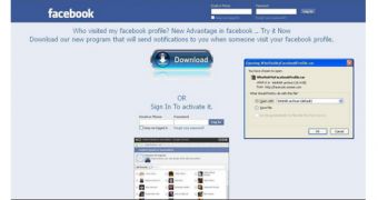 Facebook phishing site distributes malware