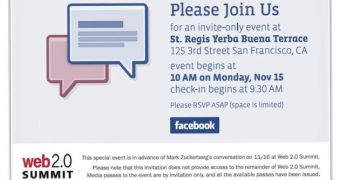 The invitation Facebook sent out for Monday's event
