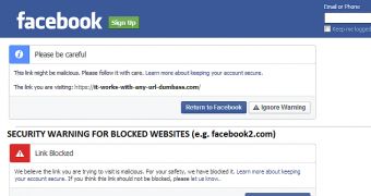 Facebook says facebook.com might be malicious