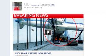 Plane crash Facebook scam