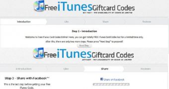 Phony iTunes gift card website