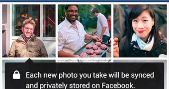 Photos can be synced automatically to the Facebook cloud