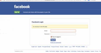 Facebook phishing site