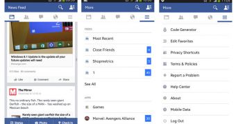 Facebook for Android - "flat" design screenshots