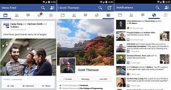 Facebook for Android screenshots