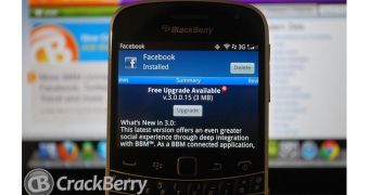 Facebook for BlackBerry 3.0.0.15 (screenshot)