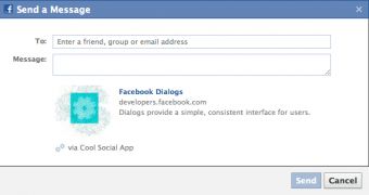 The new Facebook Send Dialog
