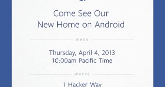 The invite to Facebook's Android event