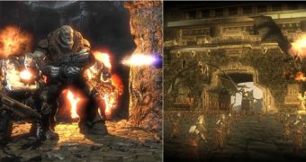 Gears of War (Xbox 360) and Lair (PS3) screenshots