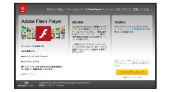 Fake update page for Adobe Flash Player