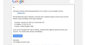 Google phishing email