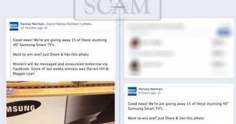 Fake Harvey Norman Facebook page