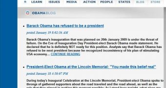 Fake Obama inauguration website