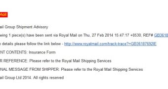 Fake Royal Mail notification