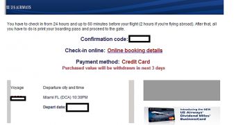 Fake US Airways email