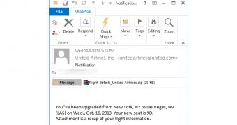 Fake United Airlines email