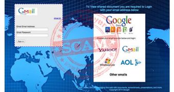 Email account phishing website