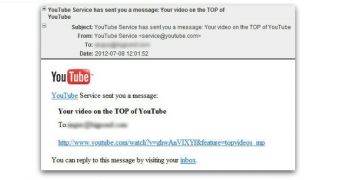 Fake YouTube email