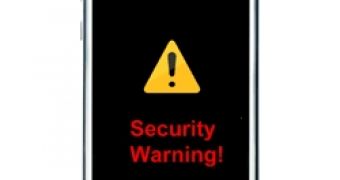 iPhone security warning (mockup)
