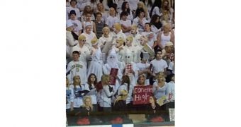 Students at Red River High School in Grand Forks, North Dakota wear KKK hoods to hockey game