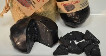 This variety of mature cheddar is completely black because it is made with real charcoal