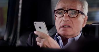 Not the bloke in the story, but Martin Scorsese holding an iPhone looking dismayed