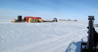 The convoy at Pine Island Glacier in Antarctica