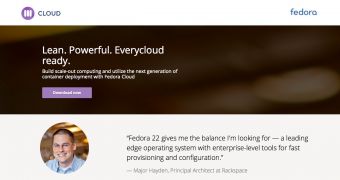 Fedora 22 Cloud web page