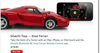 Apple advertises Silverlit Toys (Ferrari RC car) on its web store