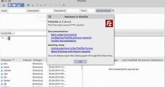 Filezilla interface