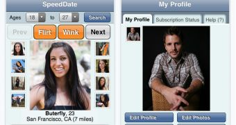 Speed Date Mobile application screenshots