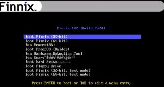 Finnix boot screen